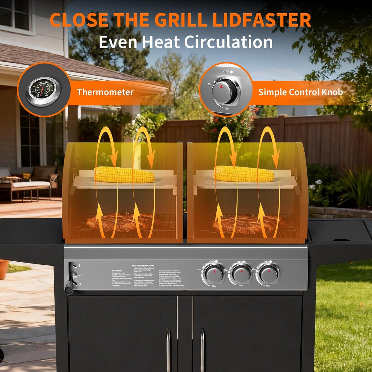 Dual-Fuel Charcoal and Propane Grill with Side Burner