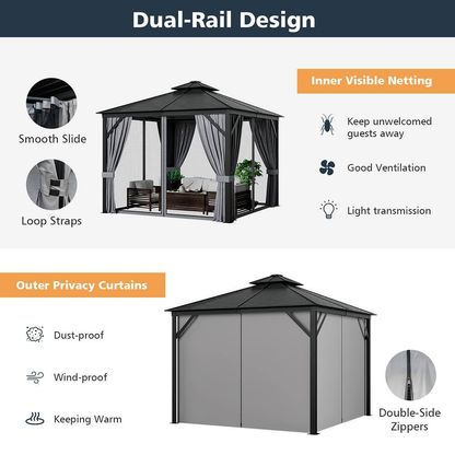 10 ft. x 10 ft. Double-Roof Hardtop Gazebo