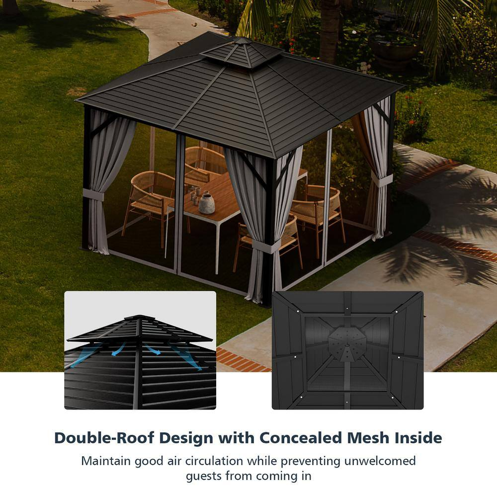 10 ft. x 10 ft. Double-Roof Hardtop Gazebo