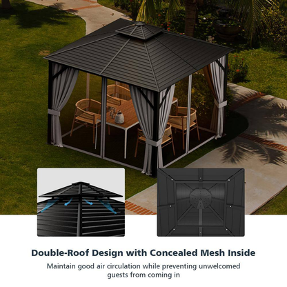 10 ft. x 10 ft. Double-Roof Hardtop Gazebo