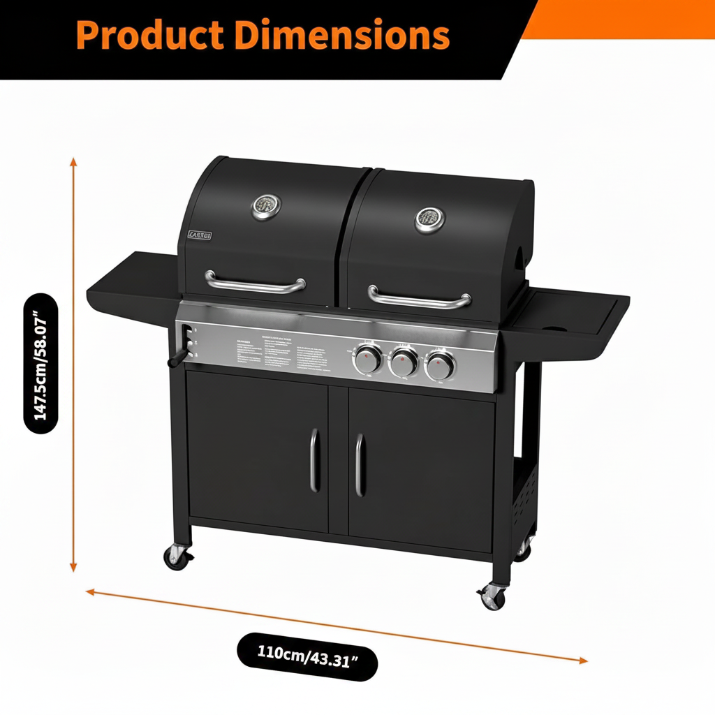 Dual-Fuel Charcoal and Propane Grill with Side Burner