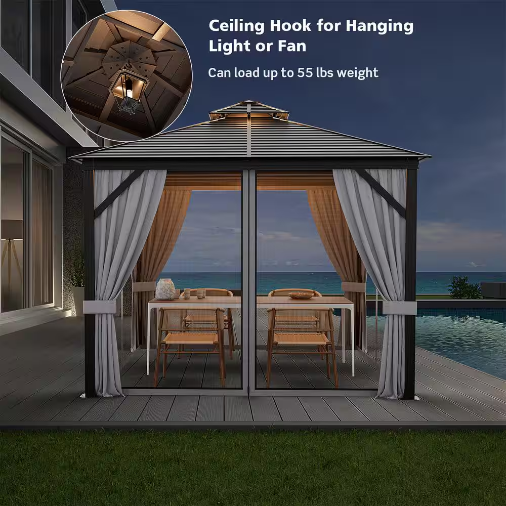 10 ft. x 10 ft. Double-Roof Hardtop Gazebo