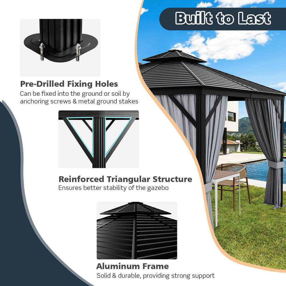 10 ft. x 10 ft. Double-Roof Hardtop Gazebo