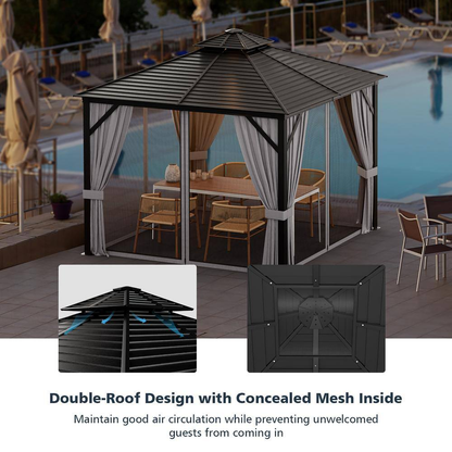 10 ft. x 10 ft. Double-Roof Hardtop Gazebo